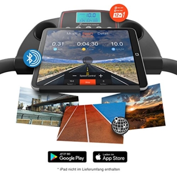 Sportstech F10 Laufband mit Smartphone App Steuerung, Schmiersystem, Pulsgurt im Wert von 39,90 € inklusive, Bluetooth, 1PS, 10 KM/H, für Geh- und Lauftraining mit 13 Programmen – kompakt klappbar - 3